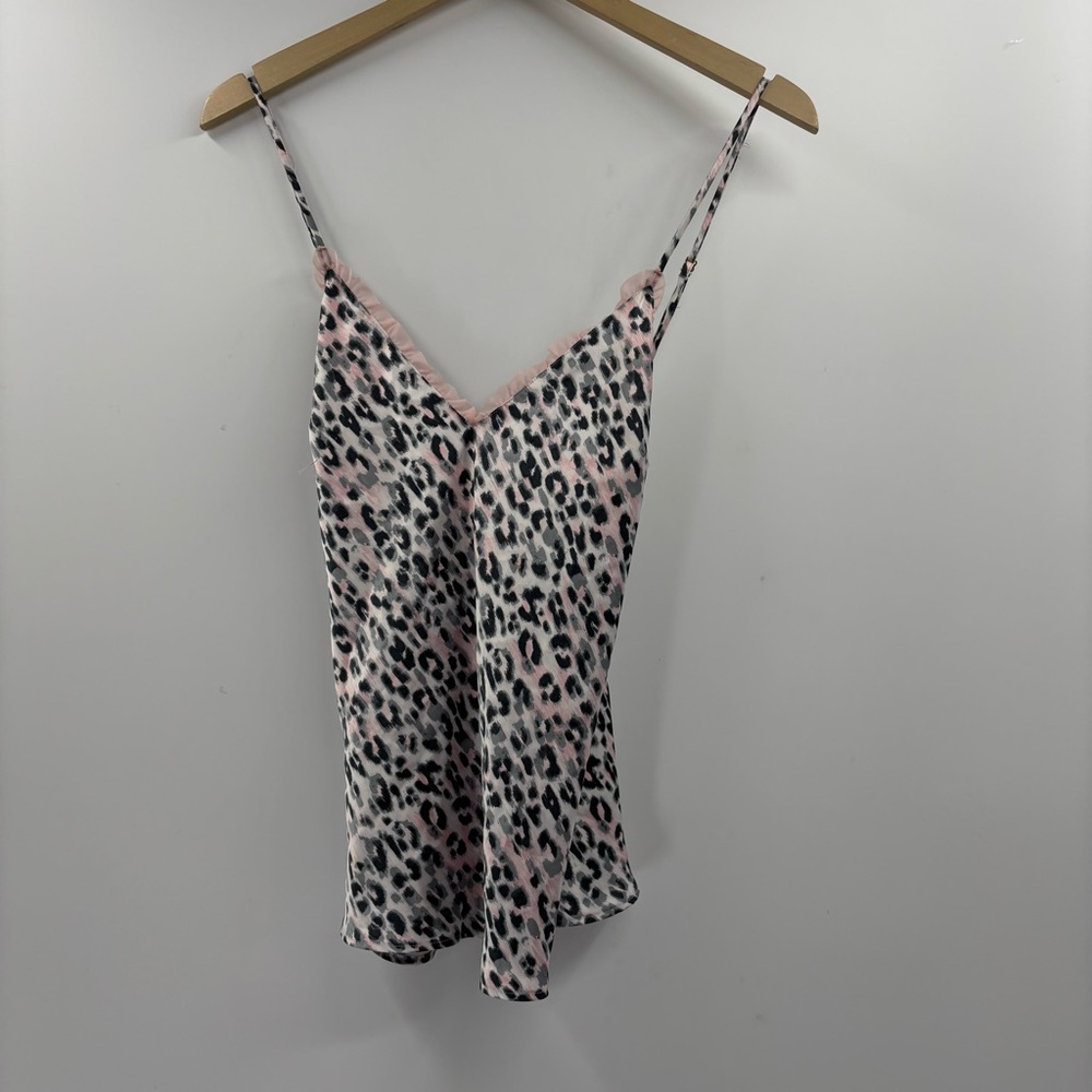 Victoria's Secret Animal Print Leopard Print Pink Lace Lingerie Top Size M